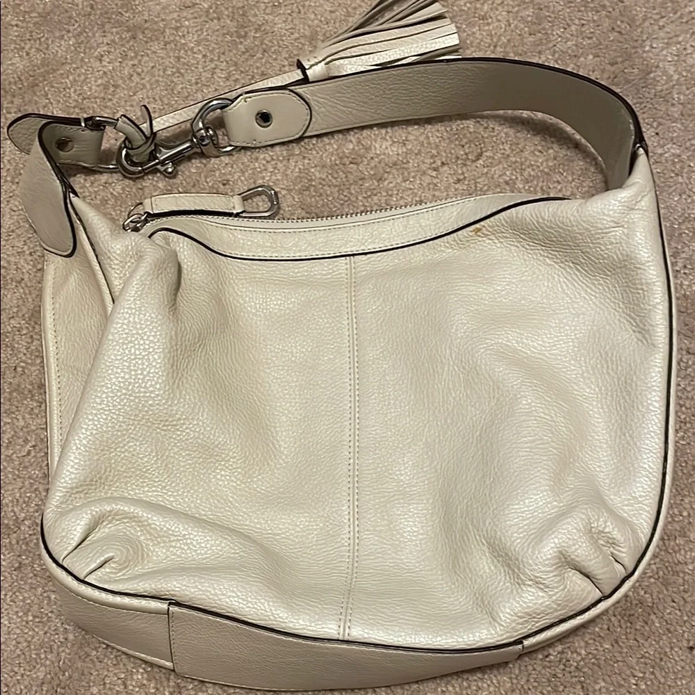 Coach Cream Leather Hobo Bag